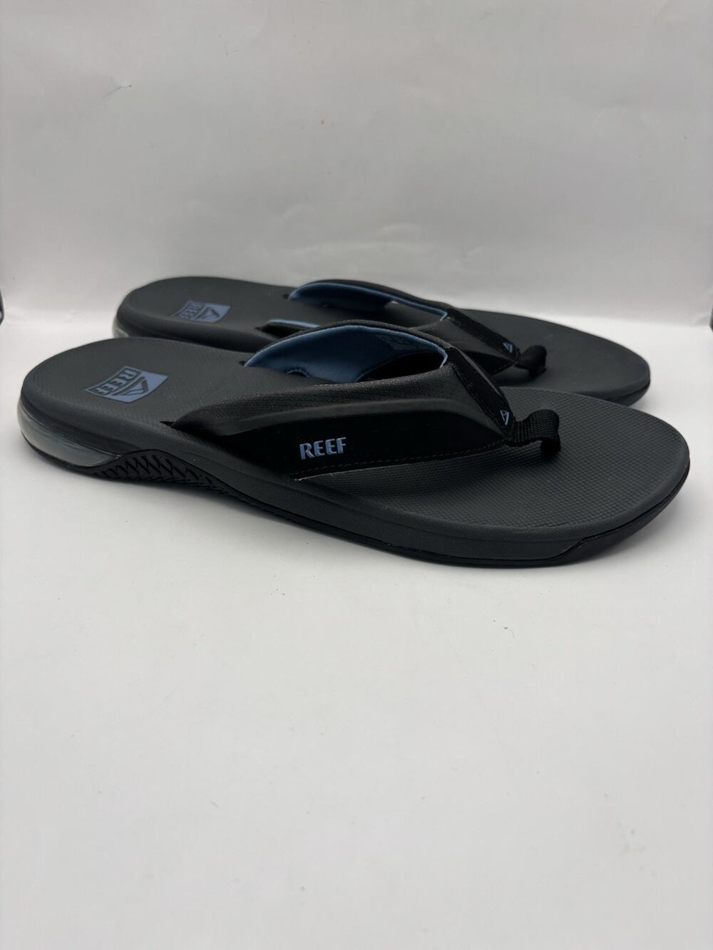 Reef Anchor Black And Blue Flip Flops Men Size 13